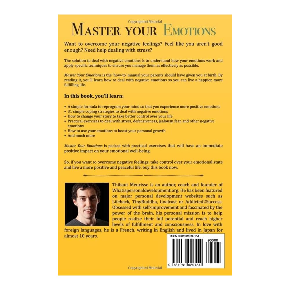 Master Your Emotions Book Back Cover