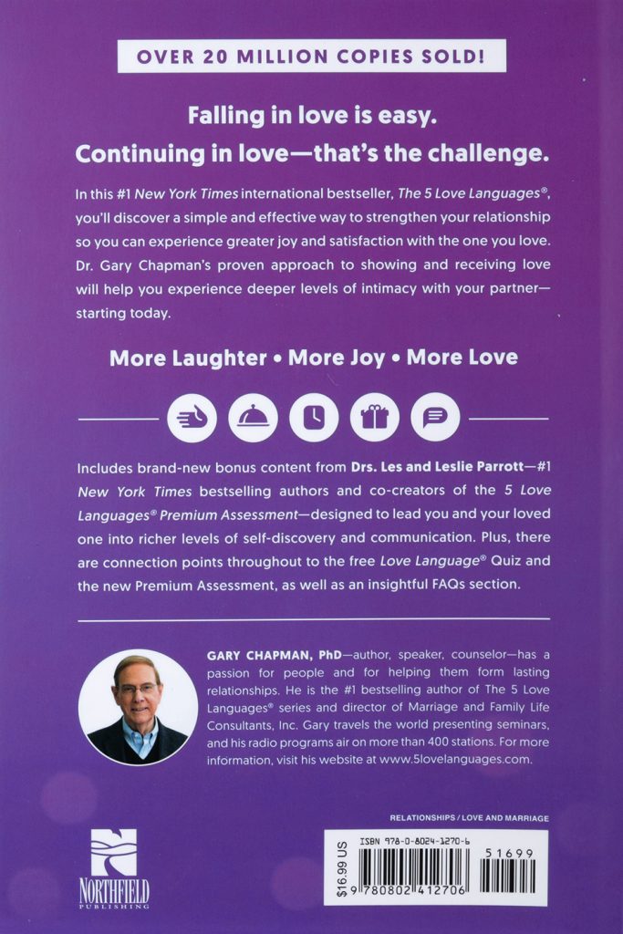 The 5 Love Languages by Gary Chapman Book Back Cover