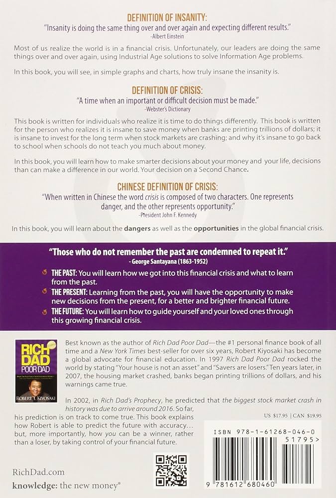 Second Chance by Robert Kiyosaki Book Back Cover