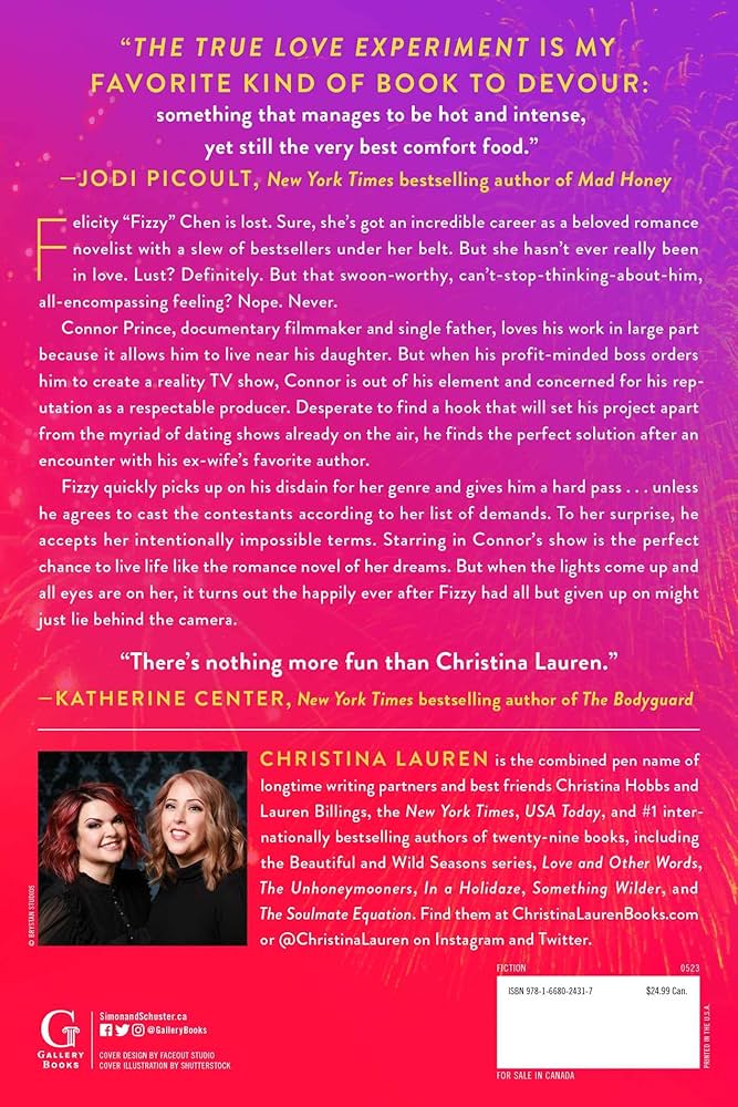 The True Love Experiment by Christina Lauren Book Back Cover