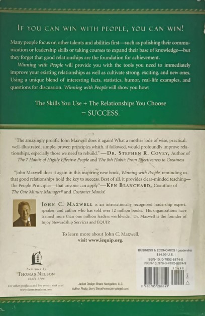 Winning with People by John C. Maxwell Book Back Cover