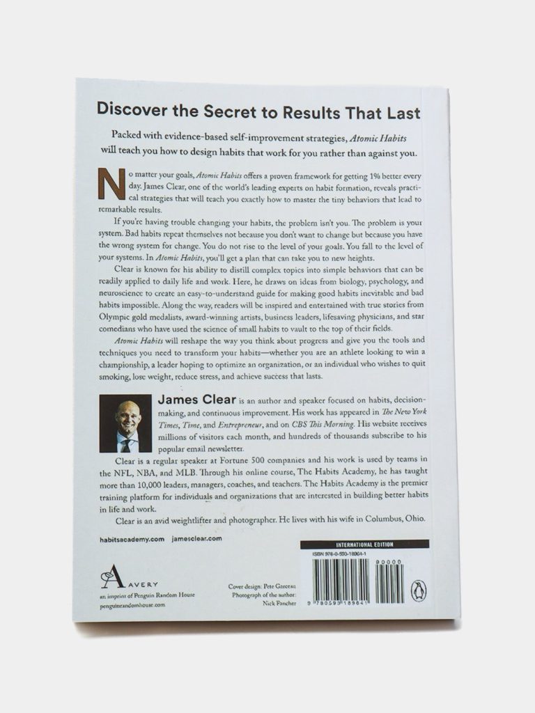 Atomic Habits by James Clear Book Back Cover