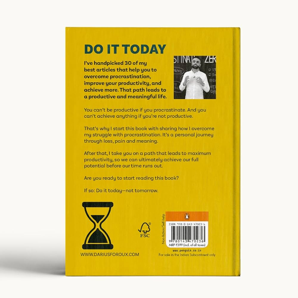 Do It Today by Darius Foroux Book Back Cover